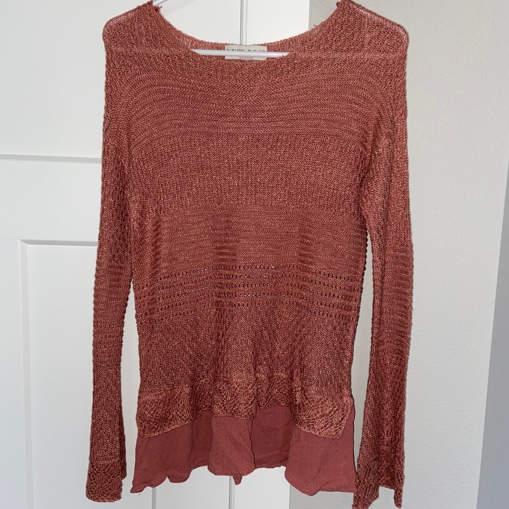 NWOT Knox Rose sweater with a blouse underlay